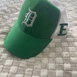 Green and White Kids Baseball Cap